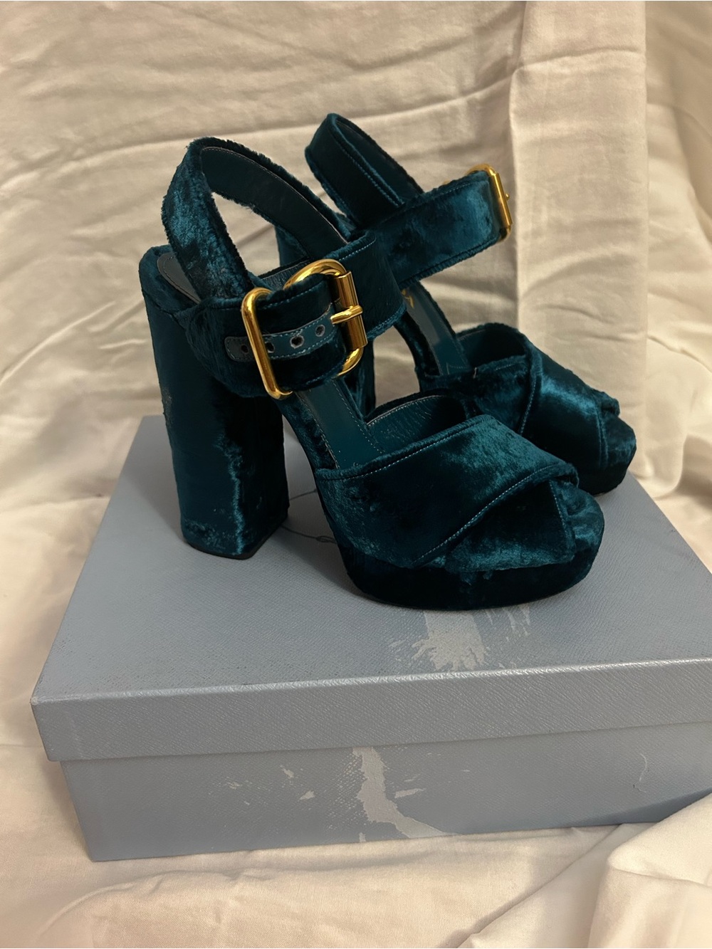 PRADA PLATFORM HEELS - Picture 1 of 8